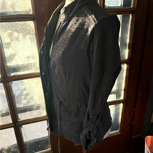 Anthropologie Saturday Sunday Dark Gray Cotton Textured Jacket - Picture 3 of 13